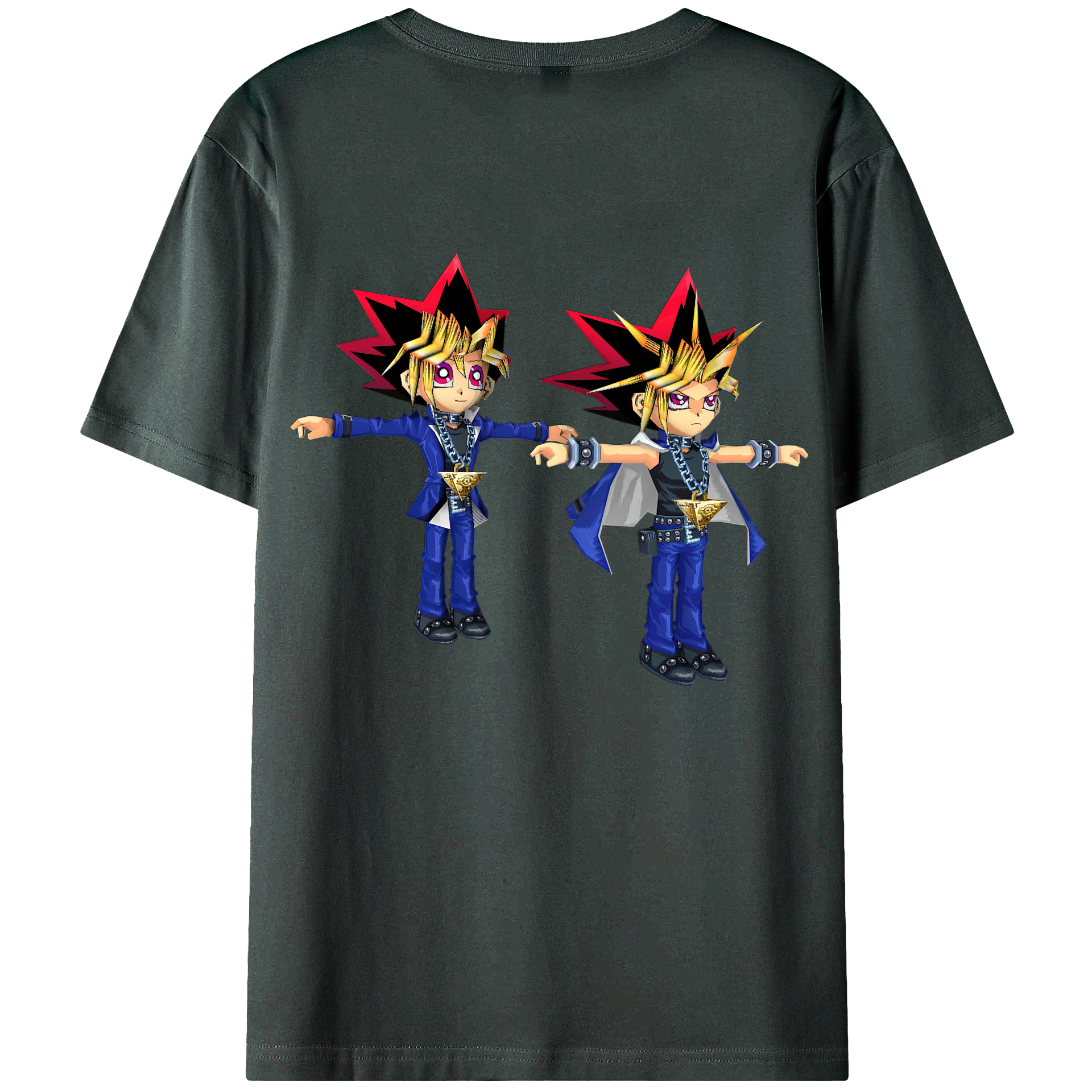 （画像用） 遊☆戯☆王 Yu-Gi-Oh! 綿100％ メンズ半袖Tシャツ（バックプリント） 通気性